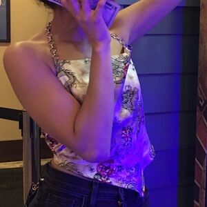 Floral Chain Strap Top